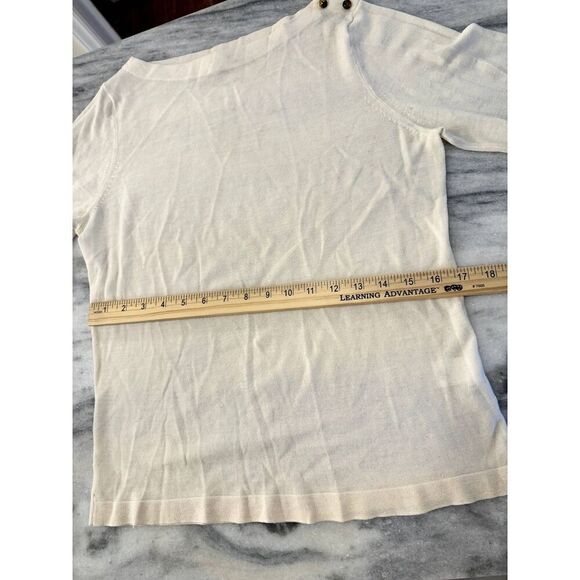 J. Crew Boatneck Lightweight 3/4 Sleeve Sweater 100% Merino Wool Sz L EUC - Picture 4 of 6